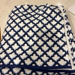 Roller Rabbit Pottery barn navy jemina trellis bath towel